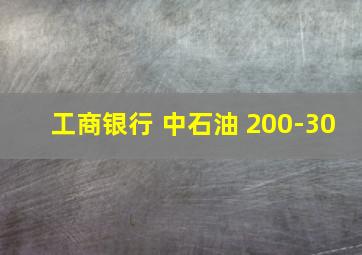 工商银行 中石油 200-30